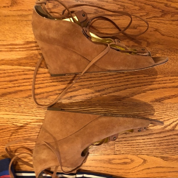 J Crew Suede Ankle-tie Wedge - Picture 2 of 5